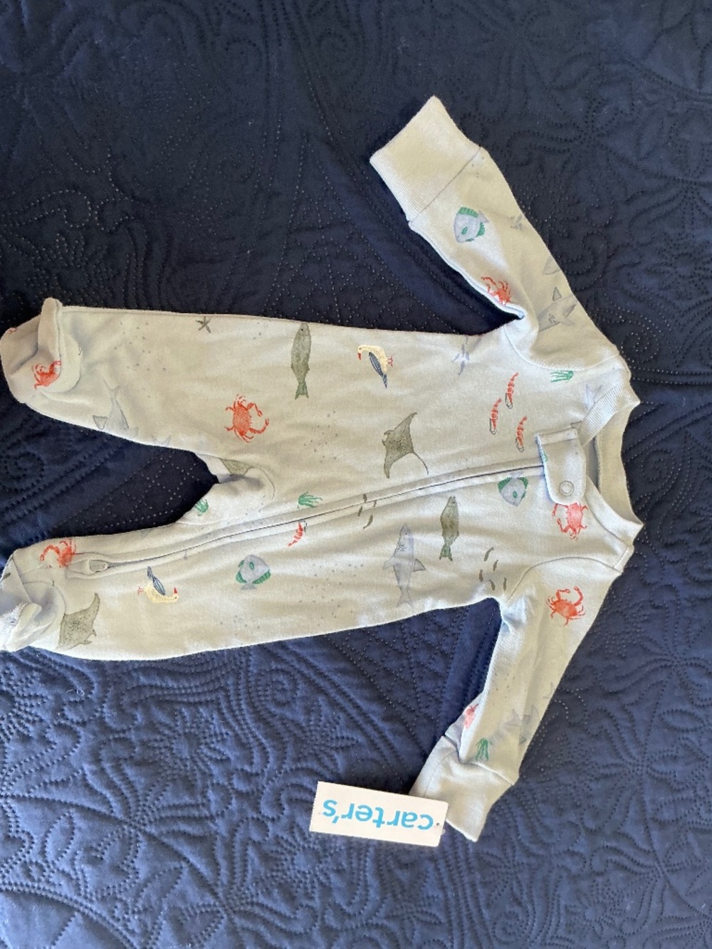 Carters Preemie Baby Shark pjs